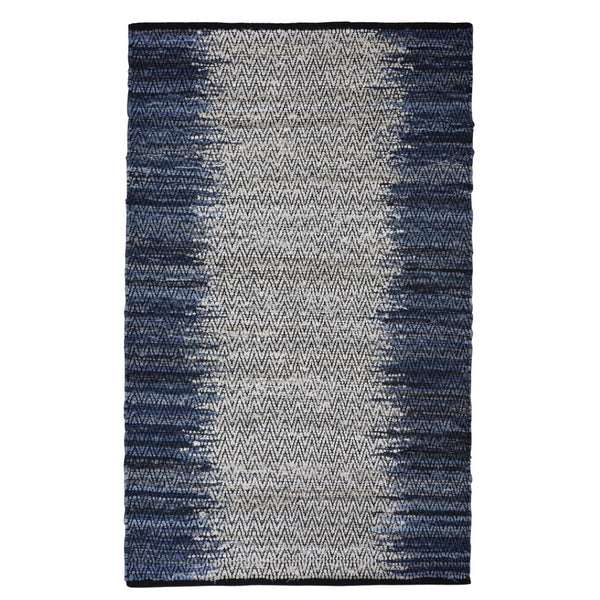HomeRoots 8' X 10' Blue Patchwork Area Rug - Hand-Woven Cotton Blend for Stylish Comfort in Any Room 557129