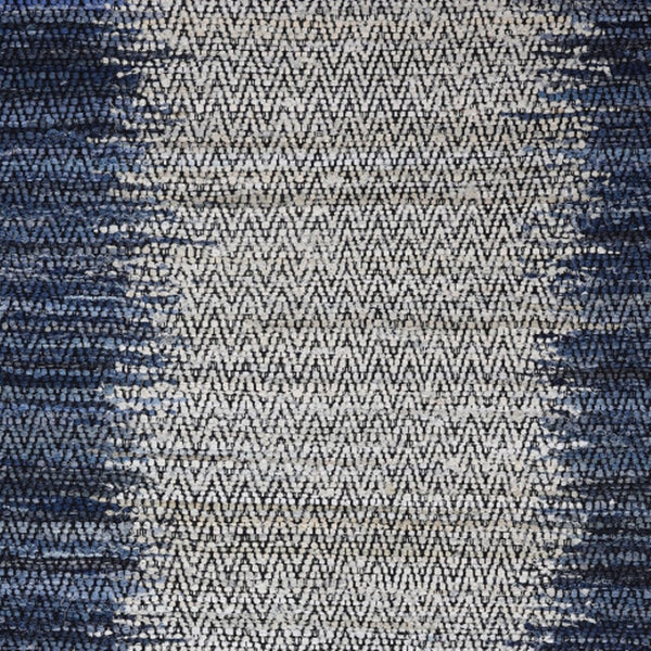 Homeroots 8' X 10' Hand Woven Blue Patchwork Area Rug - Unique Artisan Design For Stylish Home Décor  Cotton Blend 557129