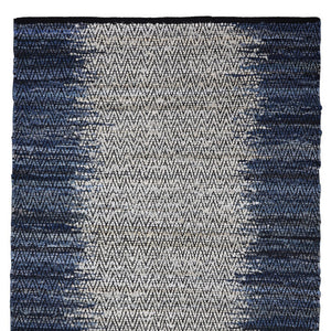 Homeroots 8' X 10' Hand Woven Blue Patchwork Area Rug - Unique Artisan Design For Stylish Home Décor  Cotton Blend 557129