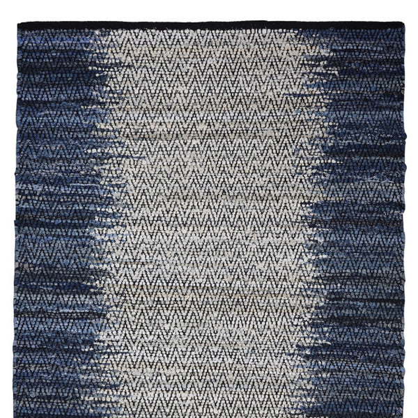 Homeroots 8' X 10' Hand Woven Blue Patchwork Area Rug - Unique Artisan Design For Stylish Home Décor  Cotton Blend 557129