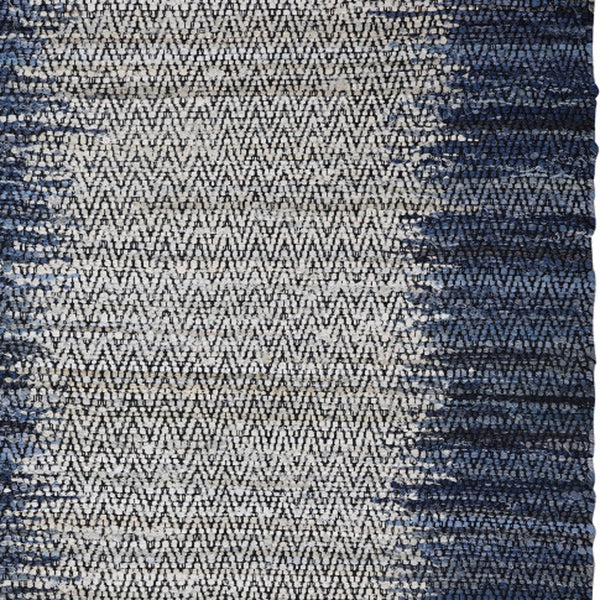 Homeroots 8' X 10' Hand Woven Blue Patchwork Area Rug - Unique Artisan Design For Stylish Home Décor  Cotton Blend 557129