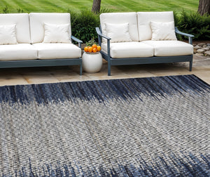 Homeroots 8' X 10' Hand Woven Blue Patchwork Area Rug - Unique Artisan Design For Stylish Home Décor  Cotton Blend 557129