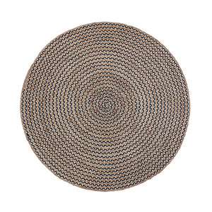 HomeRoots 6' Hand-Woven Jute Round Rug with Vermicular Pattern – Artisan-Made for Warmth & Style in Any Room 557130