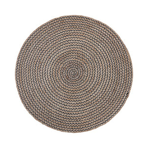 Homeroots 6' Hand Woven Natural & Black Jute Round Rug - Artisan Crafted, Unique Geometric Design For Home Decor  Jute 557130