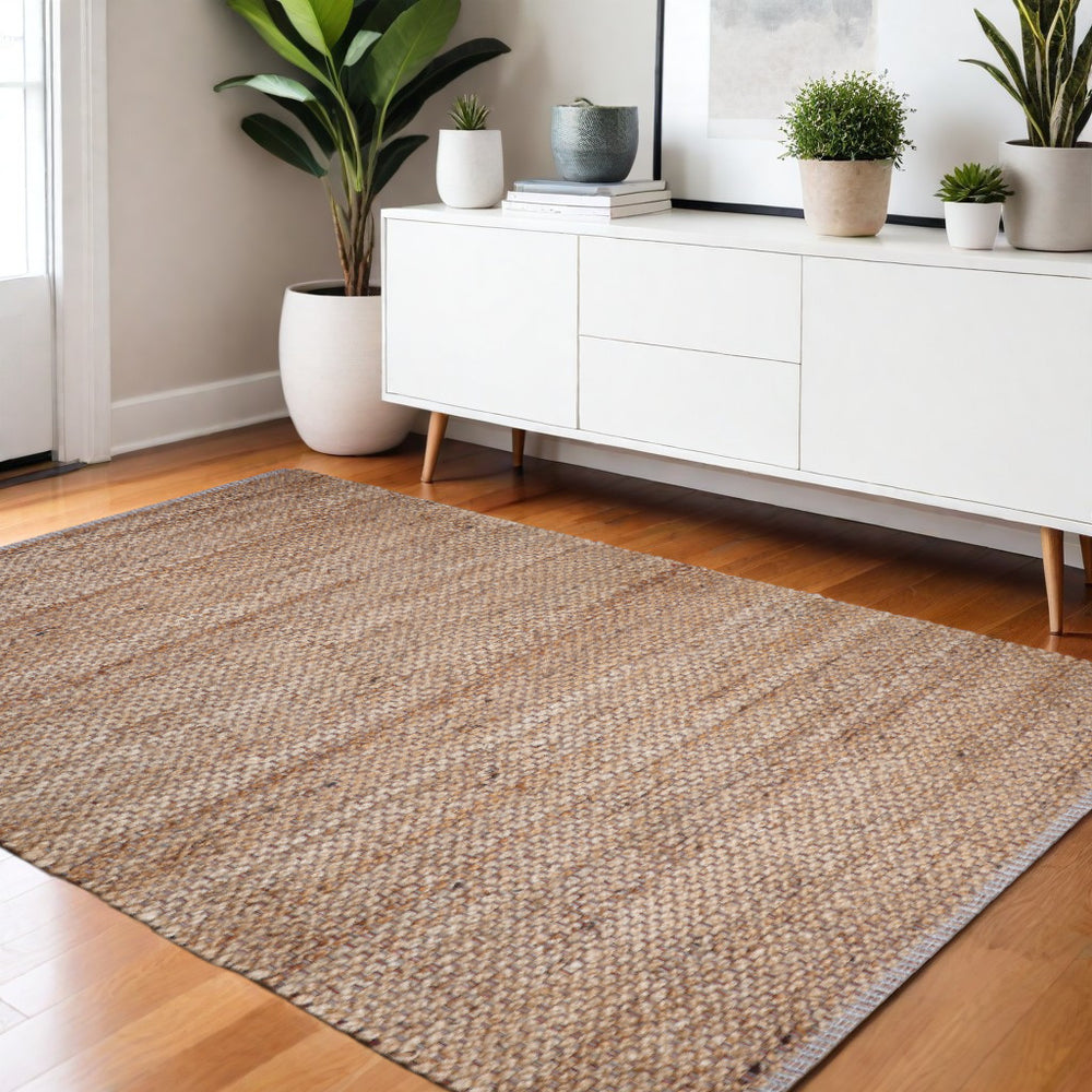 Homeroots 4' Natural Jute Hand Woven Area Rug - Unique Artisanal Design, Soft Texture, Versatile Décor Accent  Jute 557134