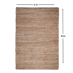 Homeroots 5' Natural Jute Hand Woven Area Rug - Unique Artisan Craftsmanship For Warmth & Style In Any Space  Jute 557135