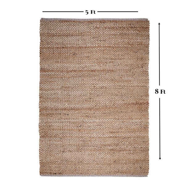 Homeroots 5' Natural Jute Hand Woven Area Rug - Unique Artisan Craftsmanship For Warmth & Style In Any Space  Jute 557135