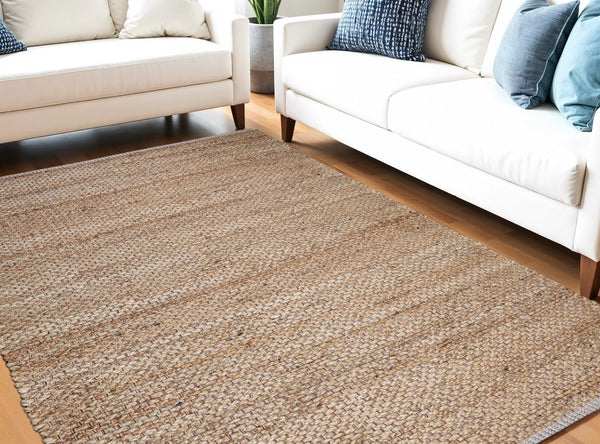 Homeroots 5' Natural Jute Hand Woven Area Rug - Unique Artisan Craftsmanship For Warmth & Style In Any Space  Jute 557135