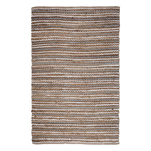 Homeroots 8' Brown And White Striped Handmade Area Rug – Unique Indoor/Outdoor Design For Cozy Spaces!  Jute 557143