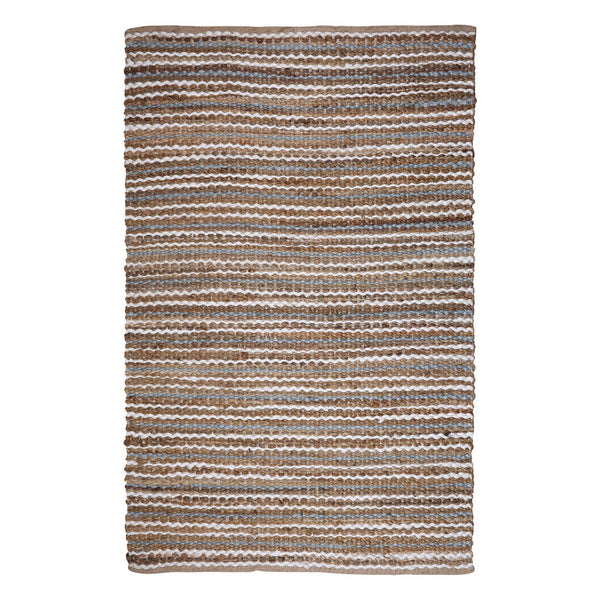 Homeroots 8' Brown And White Striped Handmade Area Rug – Unique Indoor/Outdoor Design For Cozy Spaces!  Jute 557143