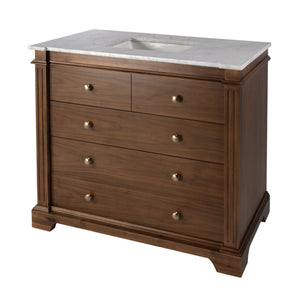 Butler Specialty Rachelle Bathroom Vanity Set: Exquisite Carrera Marble Top & Elegant Design For Modern Spaces Brown Mdf,Acacia,Acacia Veneer,Ceramic,Carrara Marble 5571489-butler