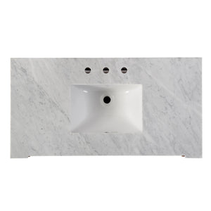 Butler Specialty Rachelle Bathroom Vanity Set: Exquisite Carrera Marble Top & Elegant Design For Modern Spaces Brown Mdf,Acacia,Acacia Veneer,Ceramic,Carrara Marble 5571489-butler