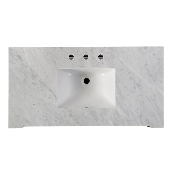 Butler Specialty Rachelle Bathroom Vanity Set: Exquisite Carrera Marble Top & Elegant Design For Modern Spaces Brown Mdf,Acacia,Acacia Veneer,Ceramic,Carrara Marble 5571489-butler