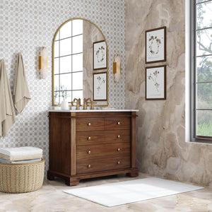 Butler Specialty Rachelle Bathroom Vanity Set: Exquisite Carrera Marble Top & Elegant Design For Modern Spaces Brown Mdf,Acacia,Acacia Veneer,Ceramic,Carrara Marble 5571489-butler