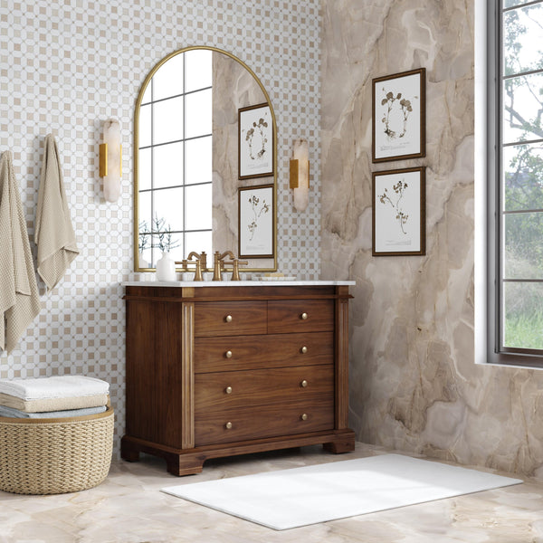 Butler Specialty Rachelle Bathroom Vanity Set: Exquisite Carrera Marble Top & Elegant Design For Modern Spaces Brown Mdf,Acacia,Acacia Veneer,Ceramic,Carrara Marble 5571489-butler