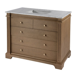 Butler Specialty Rachelle Bathroom Vanity Set: Exquisite Carrera Marble Top & Elegant Design For Modern Spaces Light Brown Mdf,Acacia,Acacia Veneer,Ceramic,Carrara Marble 5571495-butler