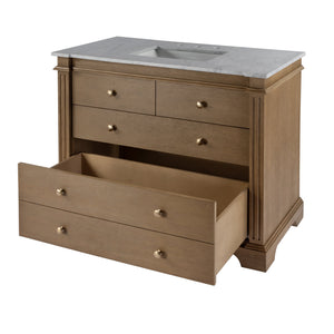 Butler Specialty Rachelle Bathroom Vanity Set: Exquisite Carrera Marble Top & Elegant Design For Modern Spaces Light Brown Mdf,Acacia,Acacia Veneer,Ceramic,Carrara Marble 5571495-butler
