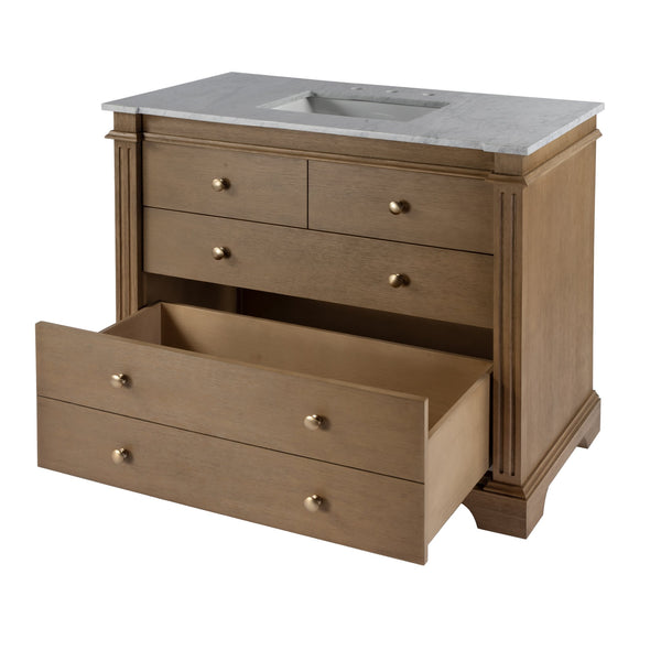 Butler Specialty Rachelle Bathroom Vanity Set: Exquisite Carrera Marble Top & Elegant Design For Modern Spaces Light Brown Mdf,Acacia,Acacia Veneer,Ceramic,Carrara Marble 5571495-butler