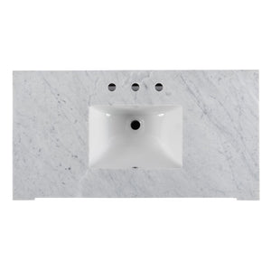 Butler Specialty Rachelle Bathroom Vanity Set: Exquisite Carrera Marble Top & Elegant Design For Modern Spaces Light Brown Mdf,Acacia,Acacia Veneer,Ceramic,Carrara Marble 5571495-butler