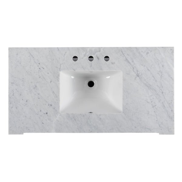 Butler Specialty Rachelle Bathroom Vanity Set: Exquisite Carrera Marble Top & Elegant Design For Modern Spaces Light Brown Mdf,Acacia,Acacia Veneer,Ceramic,Carrara Marble 5571495-butler