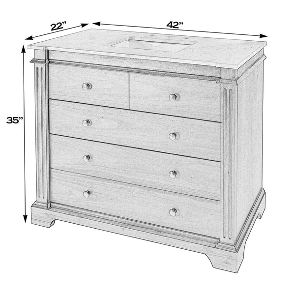 Butler Specialty Rachelle Bathroom Vanity Set: Exquisite Carrera Marble Top & Elegant Design For Modern Spaces Light Brown Mdf,Acacia,Acacia Veneer,Ceramic,Carrara Marble 5571495-butler