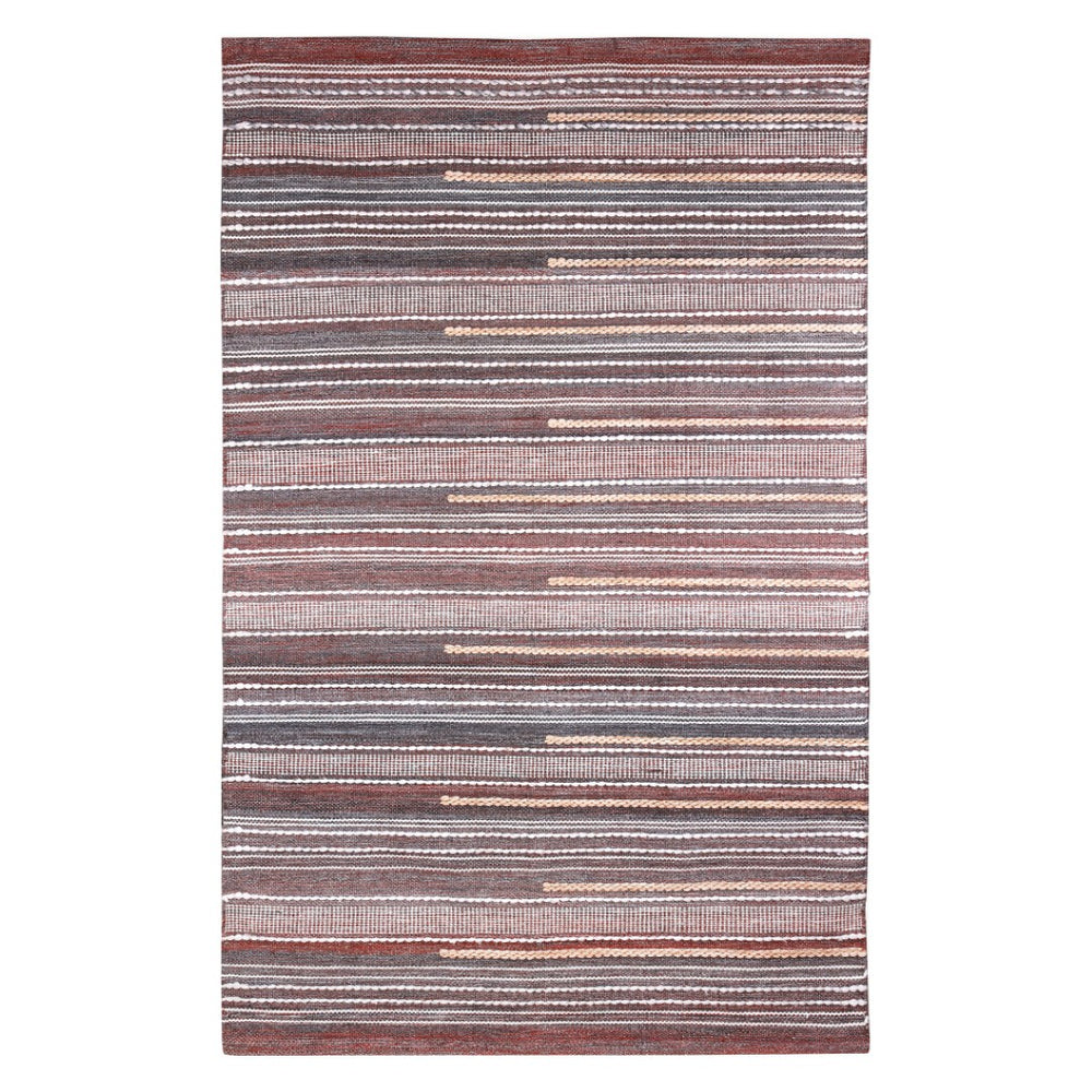 HomeRoots 5' Hand-Woven Brown Geometric Area Rug – Durable, Stylish, Stain-Resistant, Perfect for Family Spaces! 557168