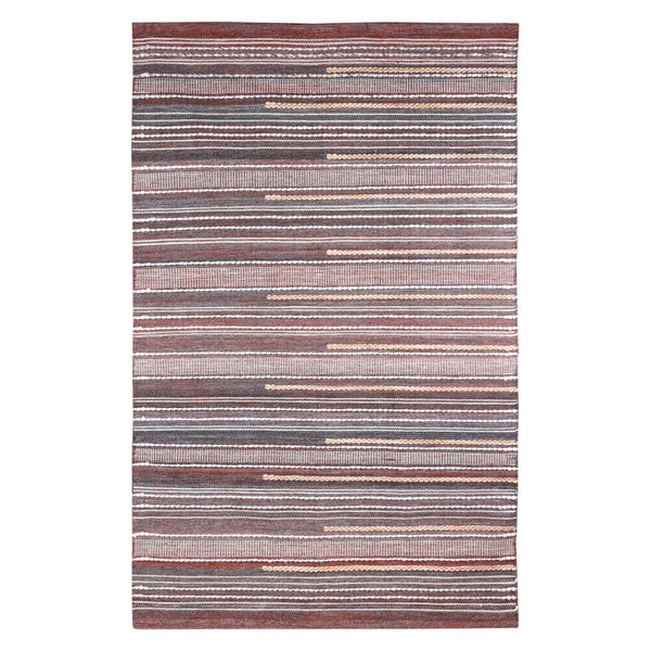 HomeRoots 5' Hand-Woven Brown Geometric Area Rug – Durable, Stylish, Stain-Resistant, Perfect for Family Spaces! 557168