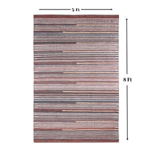 Homeroots 5' Brown Geometric Hand Woven Area Rug - Stylish, Stain Resistant & Unique Decor For Any Space!  Polyester 557168