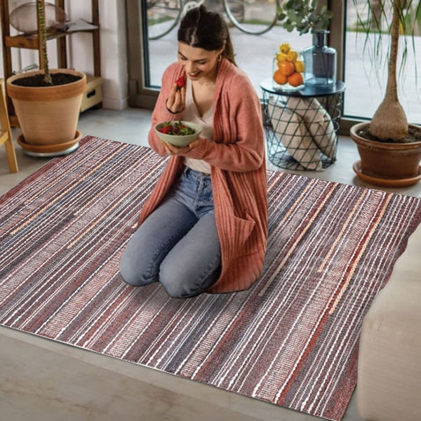 Homeroots 8' X 10' Brown Geometric Hand Woven Area Rug - Unique Design, Stain Resistant, Perfect For Homes!  Polyester 557169