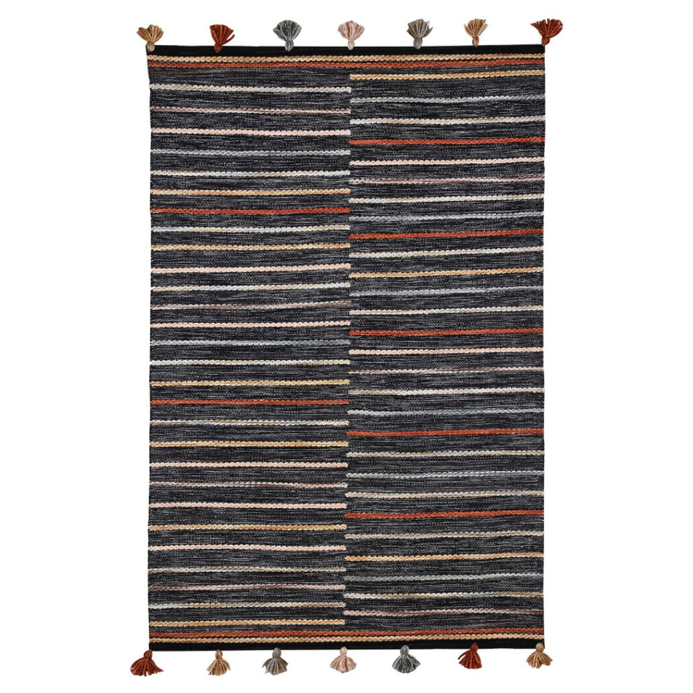 HomeRoots 4' Gray and Orange Geometric Area Rug – Handwoven, Durable, Stain-Resistant, Indoor/Outdoor Use 557171