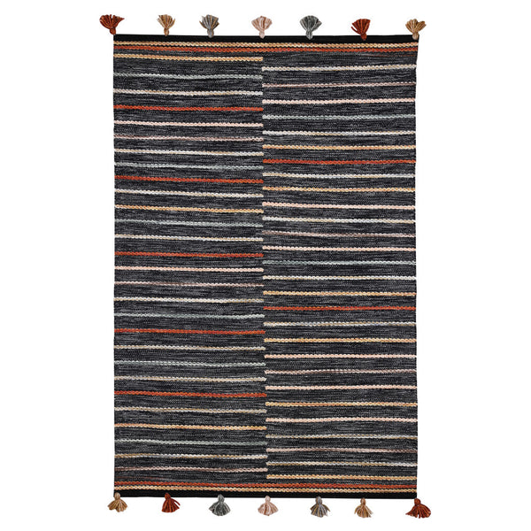 Homeroots 4' X 6' Stunning Gray & Orange Geometric Handmade Area Rug - Stain Resistant For Indoor & Outdoor Use  Polyester 557171