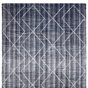 Homeroots 8' X 10' Navy Blue Geometric Hand Woven Area Rug - Unique Artistry For Cozy Spaces, Stain Resistant Design  Polyester 557177