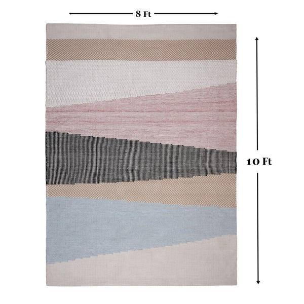 Homeroots 8' X 10' Stunning Black And Red Geometric Hand Woven Area Rug - Stain Resistant, Artisan Crafted Elegance  Polyester 557181