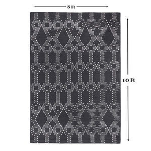 Homeroots 8' X 10' Gray Geometric Hand Woven Area Rug - Stylish, Stain-resistant Addition For Any Home Decor  Polyester 557185