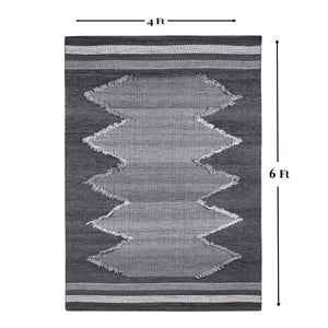 Homeroots 4' X 6' Gray Geometric Handmade Area Rug – Stylish, Stain-resistant Design For Indoor & Outdoor Spaces  Polyester 557187