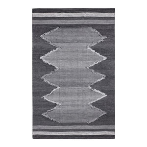 HomeRoots 4' Gray Geometric Handmade Area Rug - Stylish, Durable Indoor-Outdoor Floor Covering for Modern Homes 557187