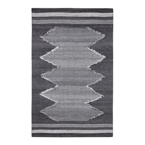 Homeroots 4' X 6' Gray Geometric Handmade Area Rug – Stylish, Stain-resistant Design For Indoor & Outdoor Spaces  Polyester 557187