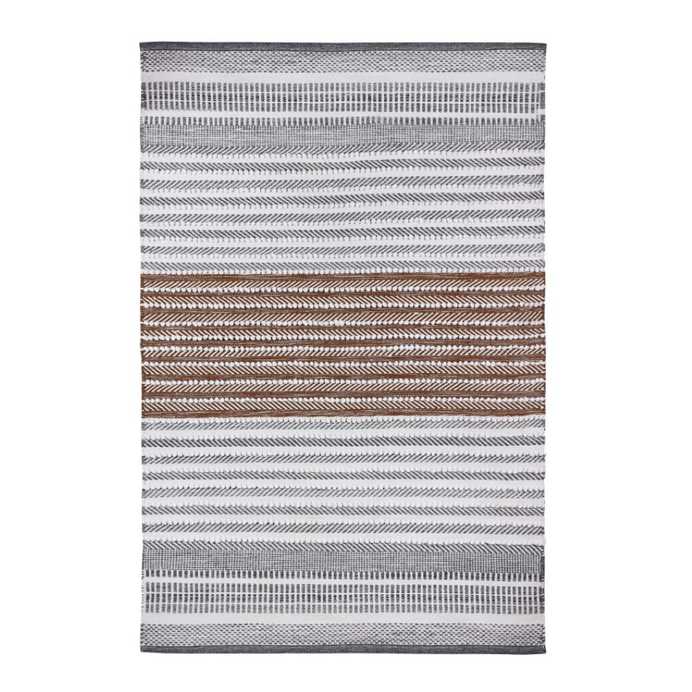 HomeRoots 4' Modern Geometric Handmade Area Rug – Durable, Stain-Resistant Design for Indoor & Outdoor Use 557191