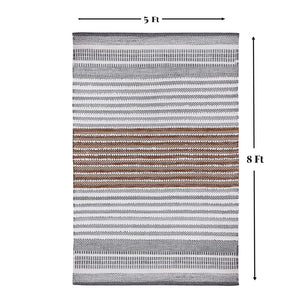 Homeroots 5' Geometric Handmade Area Rug - Indoor/Outdoor, Stain Resistant, Unique Artisan Craftsmanship, 5' X 8'  Polyester 557192