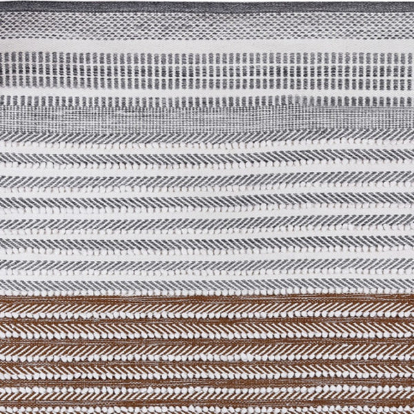 Homeroots 8' X 10' Gray And Brown Geometric Hand Woven Area Rug – Stain Resistant, Artisan Crafted, Unique Design  Polyester 557193