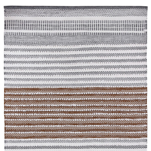 Homeroots 8' X 10' Gray And Brown Geometric Hand Woven Area Rug – Stain Resistant, Artisan Crafted, Unique Design  Polyester 557193