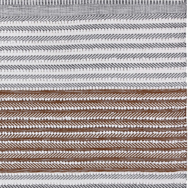 Homeroots 8' X 10' Gray And Brown Geometric Hand Woven Area Rug – Stain Resistant, Artisan Crafted, Unique Design  Polyester 557193