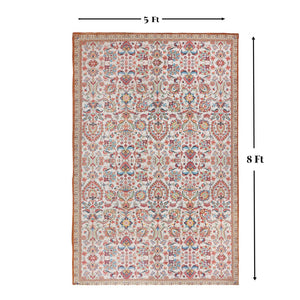 Homeroots 5' X 8' Black And Red Floral Hand Woven Area Rug - Unique, Stain Resistant, Perfect For Any Space!  Polyester 557196