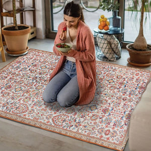 Homeroots 8' X 10' Black And Red Floral Hand Woven Area Rug - Unique Artisan Craft, Stain Resistant & Cozy Texture  Polyester 557197