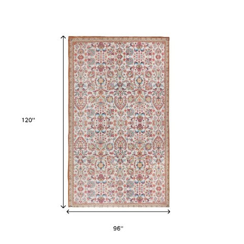 Homeroots 8' X 10' Black And Red Floral Hand Woven Area Rug - Unique Artisan Craft, Stain Resistant & Cozy Texture  Polyester 557197