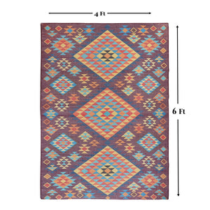 Homeroots 4' Black And Red Geometric Handmade Area Rug - Stylish, Stain-resistant Design For Indoor & Outdoor Use  Polyester 557199