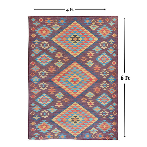 Homeroots 4' Black And Red Geometric Handmade Area Rug - Stylish, Stain-resistant Design For Indoor & Outdoor Use  Polyester 557199