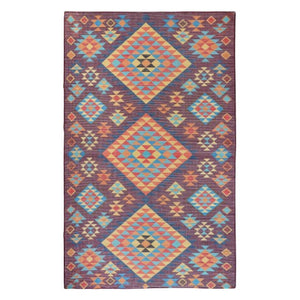 Homeroots 5' Black And Red Geometric Hand Woven Area Rug - Stylish, Stain Resistant Design For Indoor & Outdoor Use  Polyester 557200