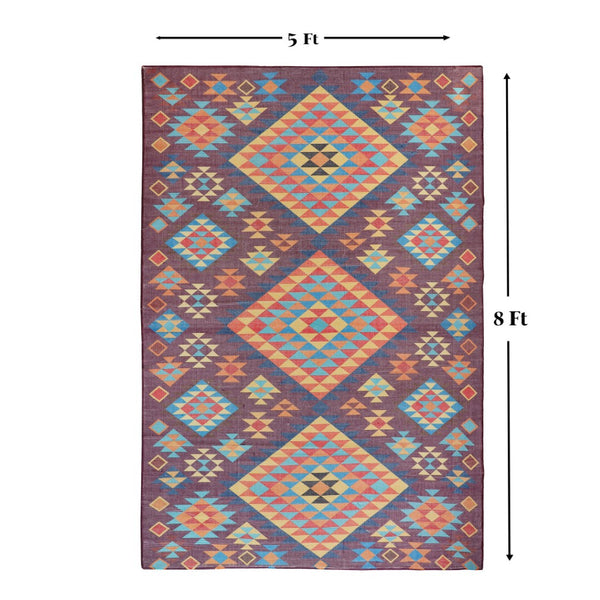 Homeroots 5' Black And Red Geometric Hand Woven Area Rug - Stylish, Stain Resistant Design For Indoor & Outdoor Use  Polyester 557200