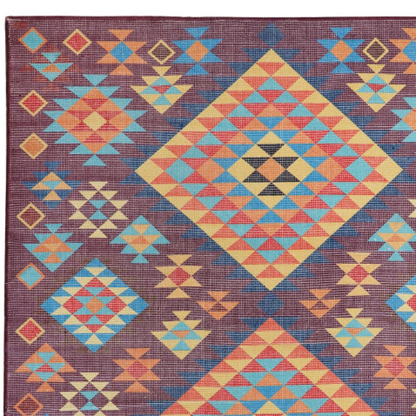 Homeroots 8' X 10' Hand Woven Black And Red Geometric Area Rug - Stain Resistant, Unique Artisan Craftsmanship  Polyester 557201